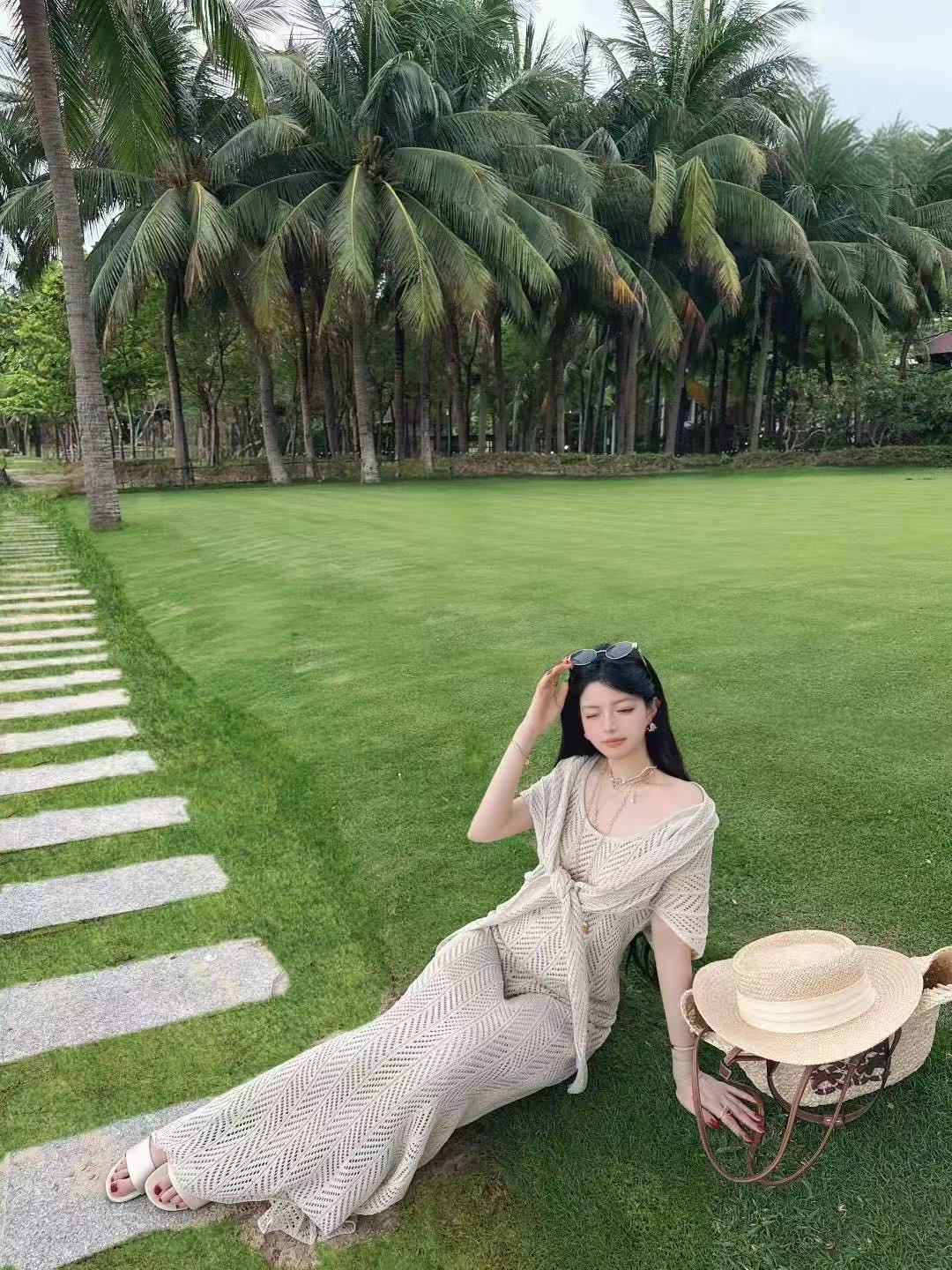 French Elegant Knit Three-Piece Set for Women Summer 2025 Sleeveless Halter Top and Bodycon Skirt