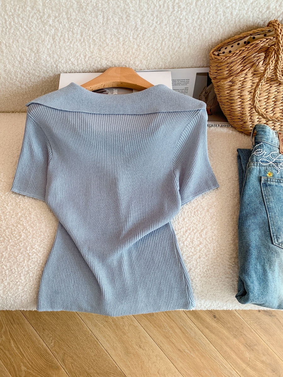 Japanese Preppy Sailor Collar Striped T-Shirt with Cape