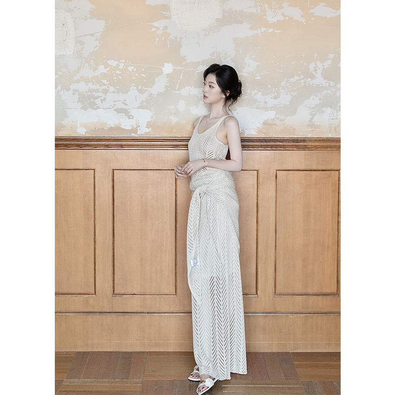 Linen Lyocell Textured Tank Dress Set