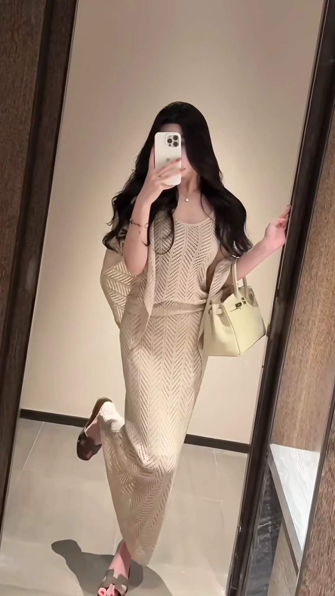 Women's Summer Knit Three-Piece Set Sleeveless Top Long Skirt Cardigan